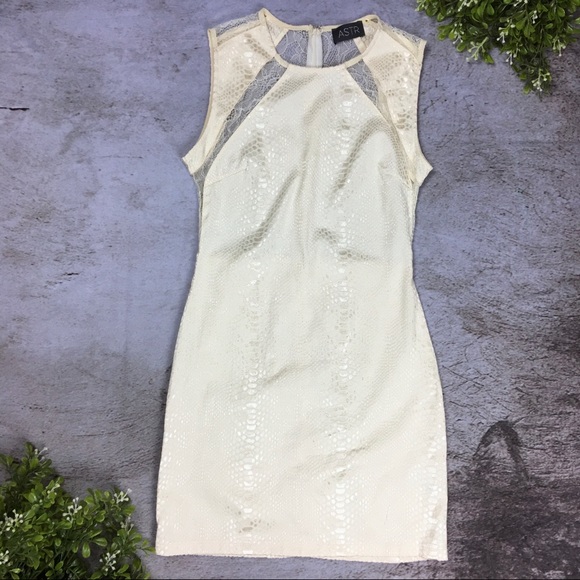 Astr Dresses & Skirts - ASTR Snakeskin Lace Sleeveless Cocktail Dress